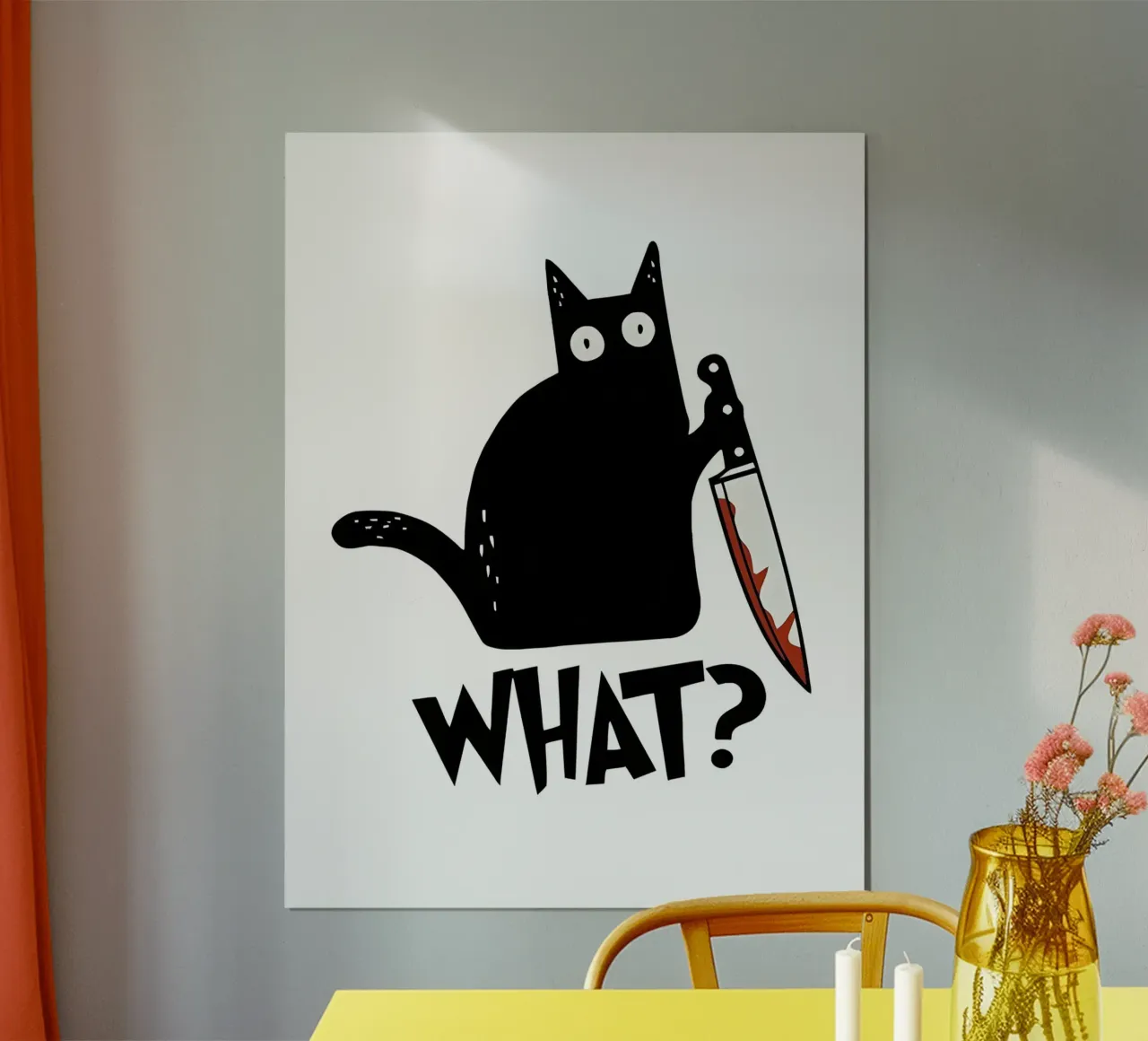 WHAT poster con telaio in alluminio da Type & Tape