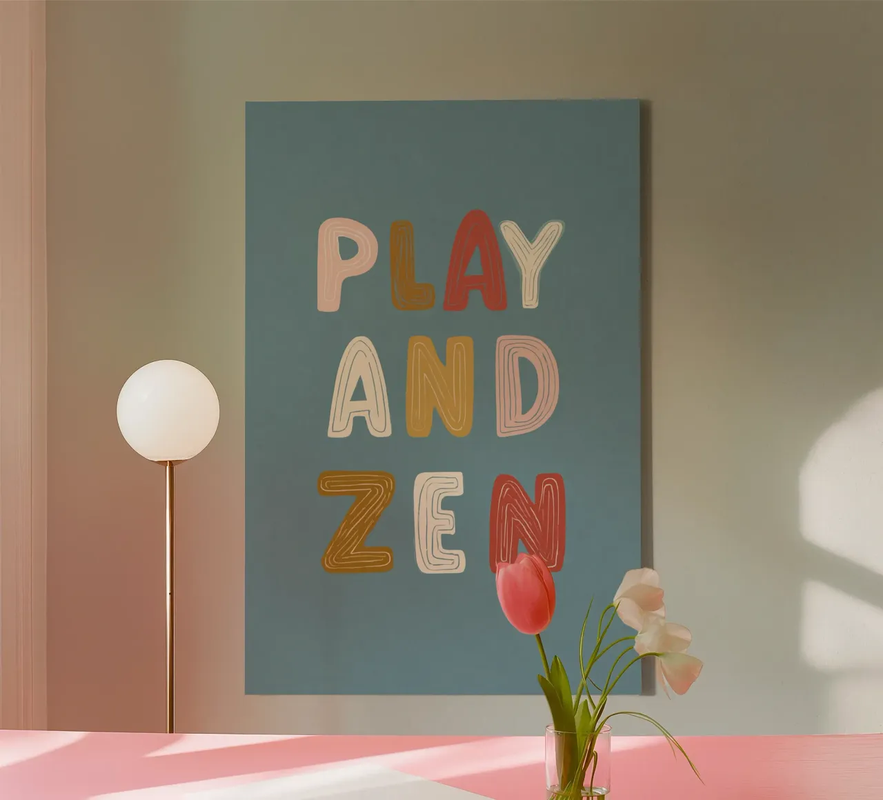 Play And Zen No 02 canvas met Baklijst van treechild
