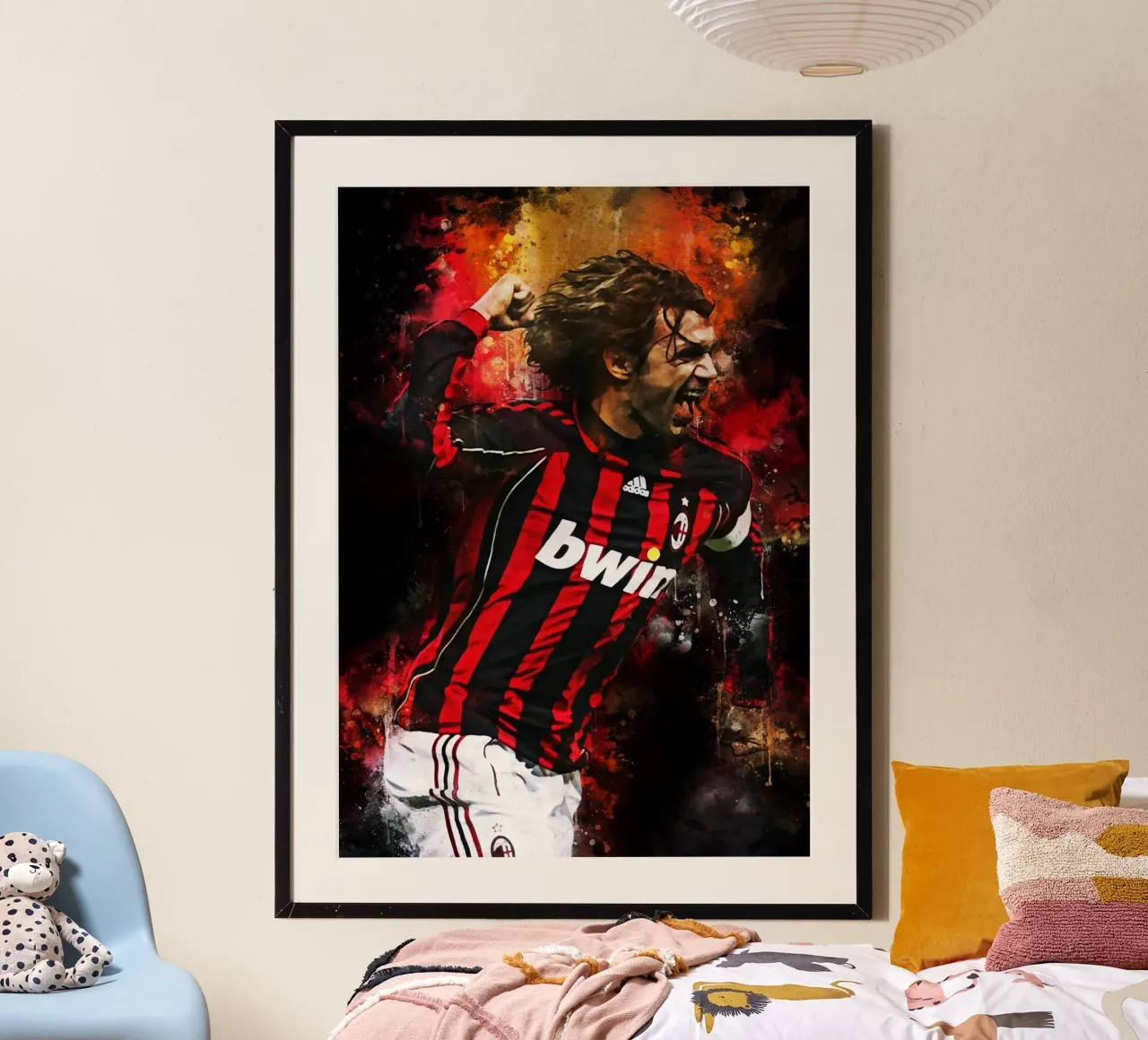 Paolo Maldini poster con telaio in plastica da MasterInkArt
