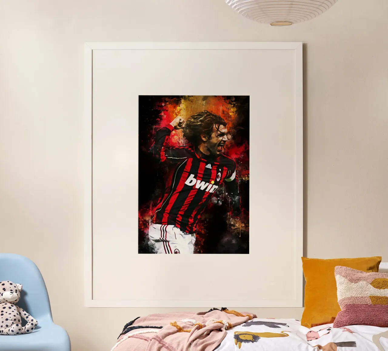 Paolo Maldini poster con telaio in plastica da MasterInkArt