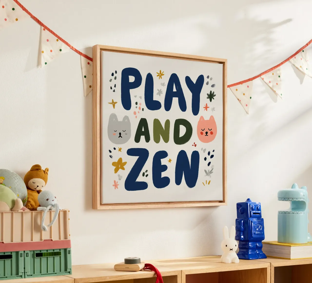 Play And Zen No 03 tela con Cornice a cassetta da treechild