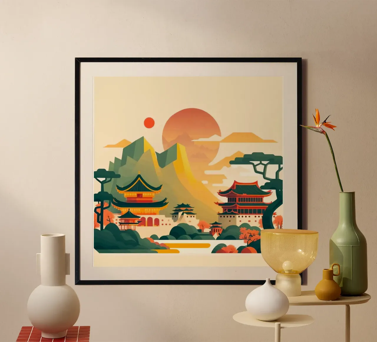 calm scene nature poster con telaio in plastica da lily