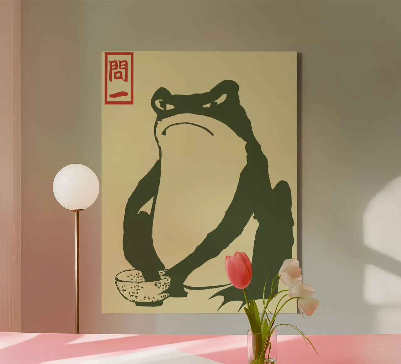 Frog In A Bowl tela con Cornice a cassetta da vintageshop