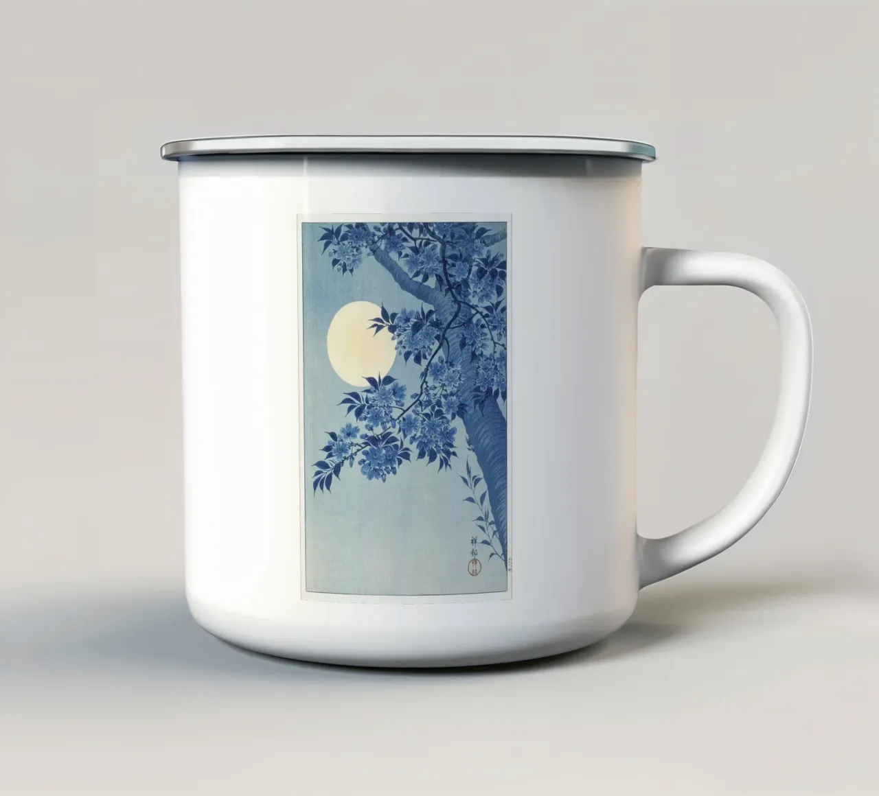 blue tree tazza in smalto da vintageshop