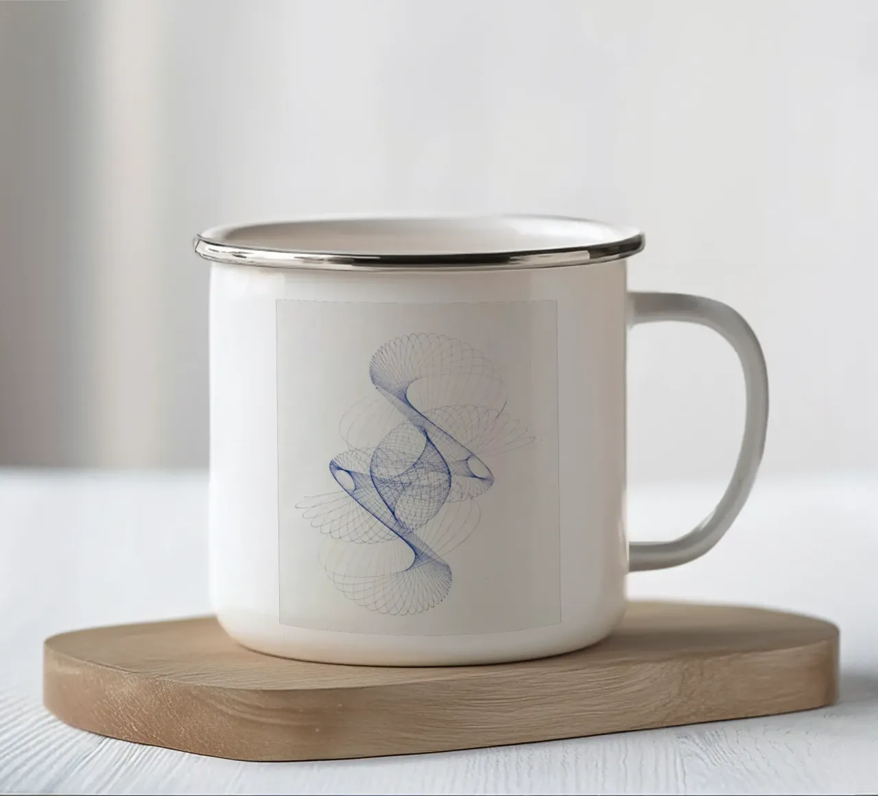Pendulum Curve illustration tazza in smalto da vintageshop