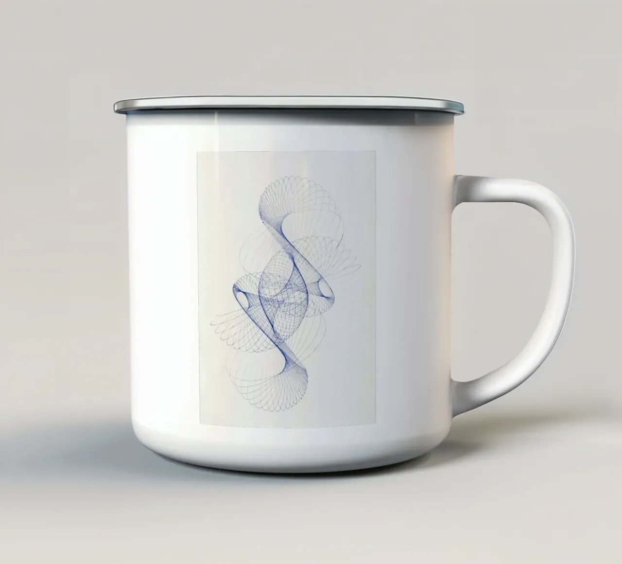 Pendulum Curve illustration tazza in smalto da vintageshop