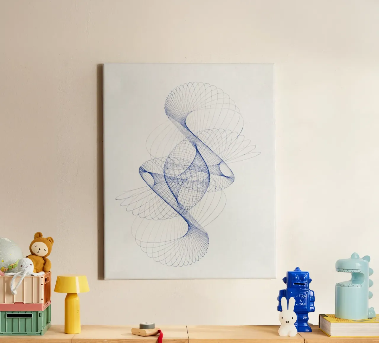 Pendulum Curve illustration tela con Cornice a cassetta da vintageshop