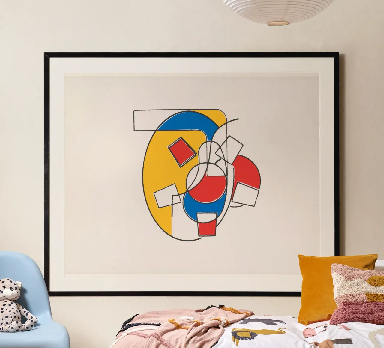 Compositie met ovaal poster con telaio in plastica da vintageshop