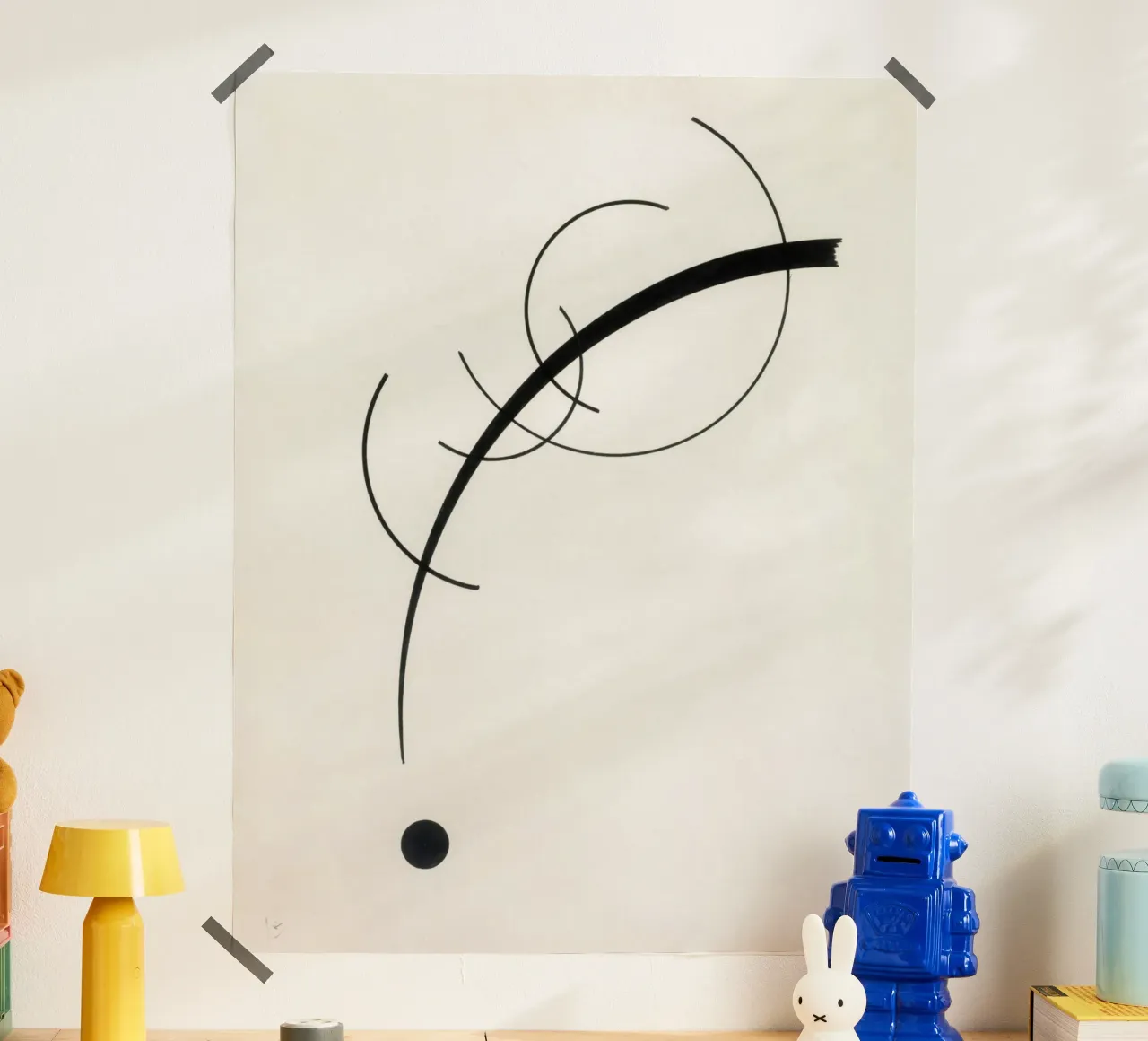 Free Curve to the Point poster con telaio in legno da vintageshop