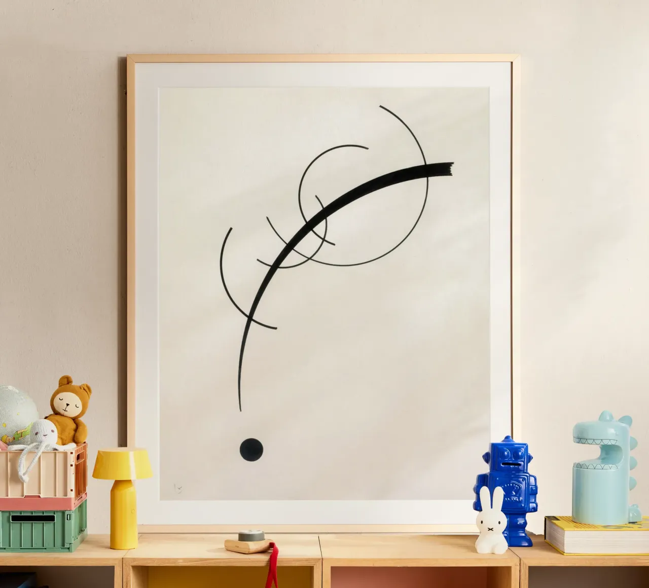 Free Curve to the Point poster con telaio in legno da vintageshop