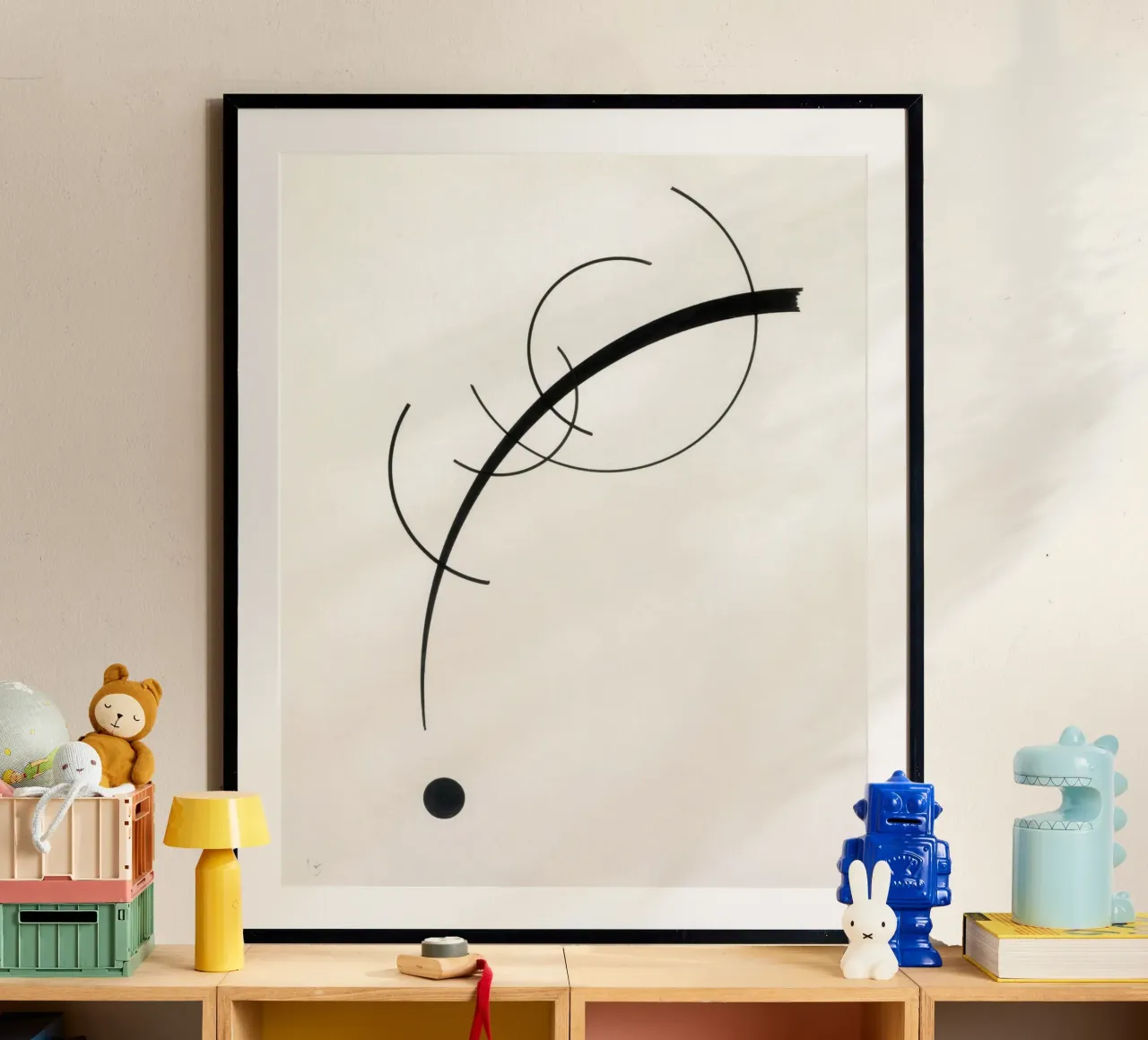 Free Curve to the Point poster con telaio in legno da vintageshop