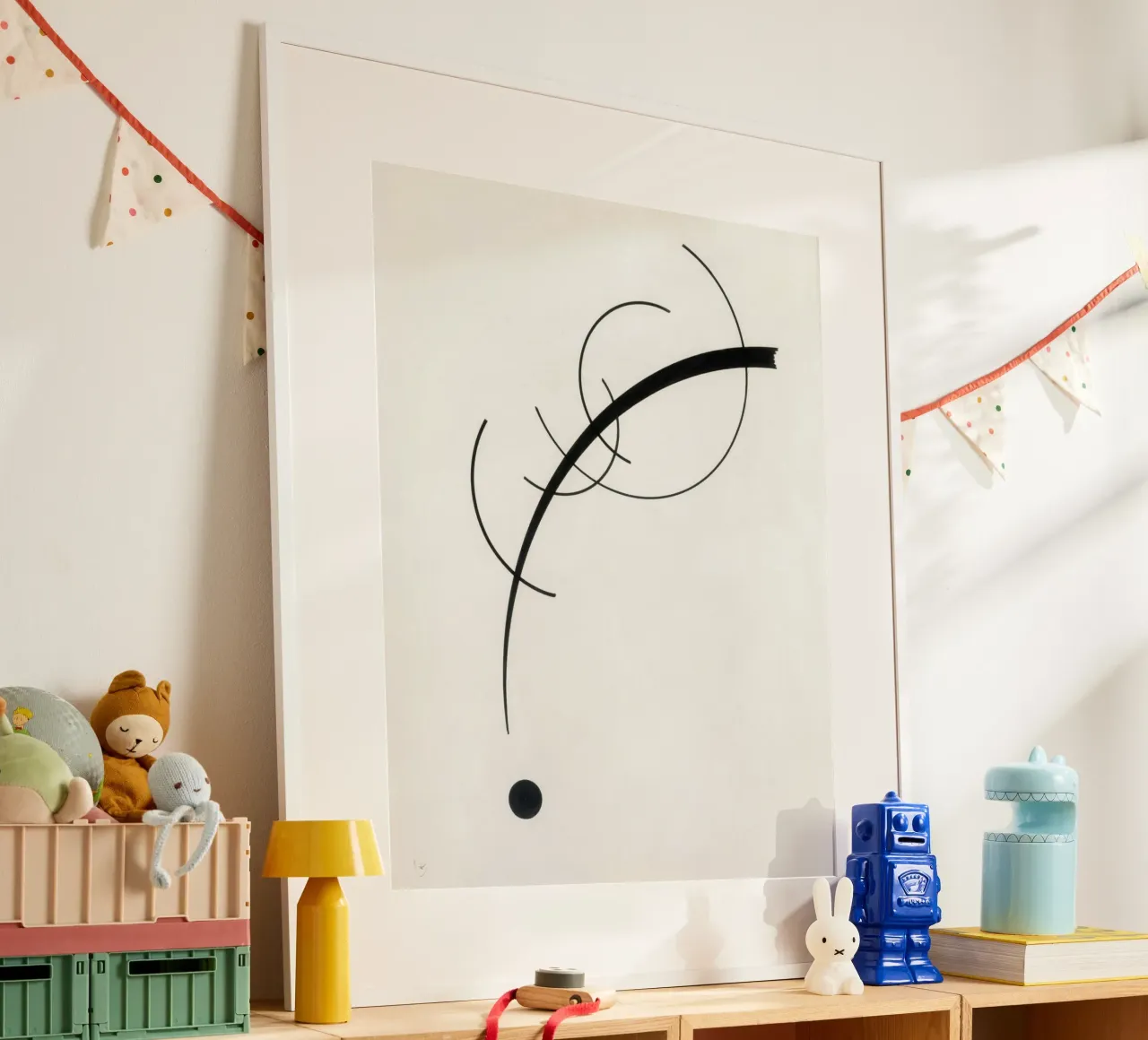 Free Curve to the Point poster con telaio in legno da vintageshop