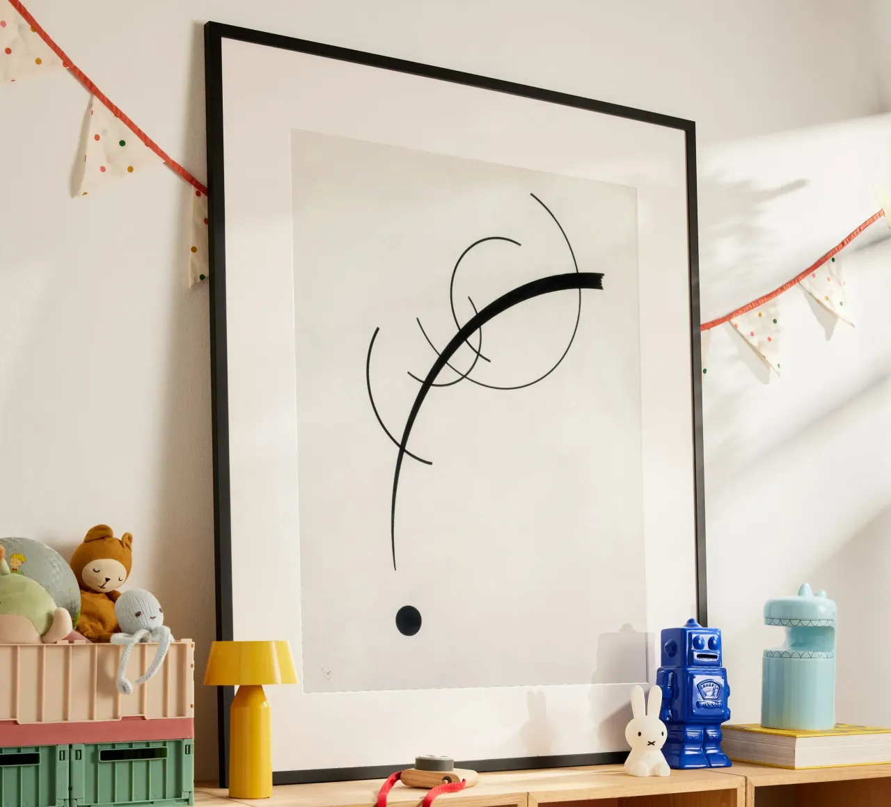 Free Curve to the Point poster con telaio in legno da vintageshop
