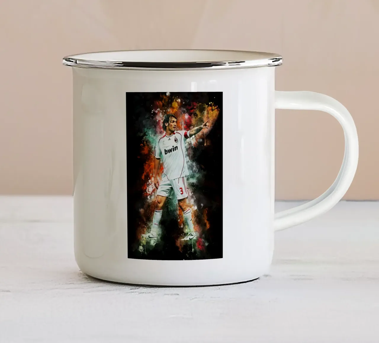Paolo Maldini tazza in smalto da MasterInkArt