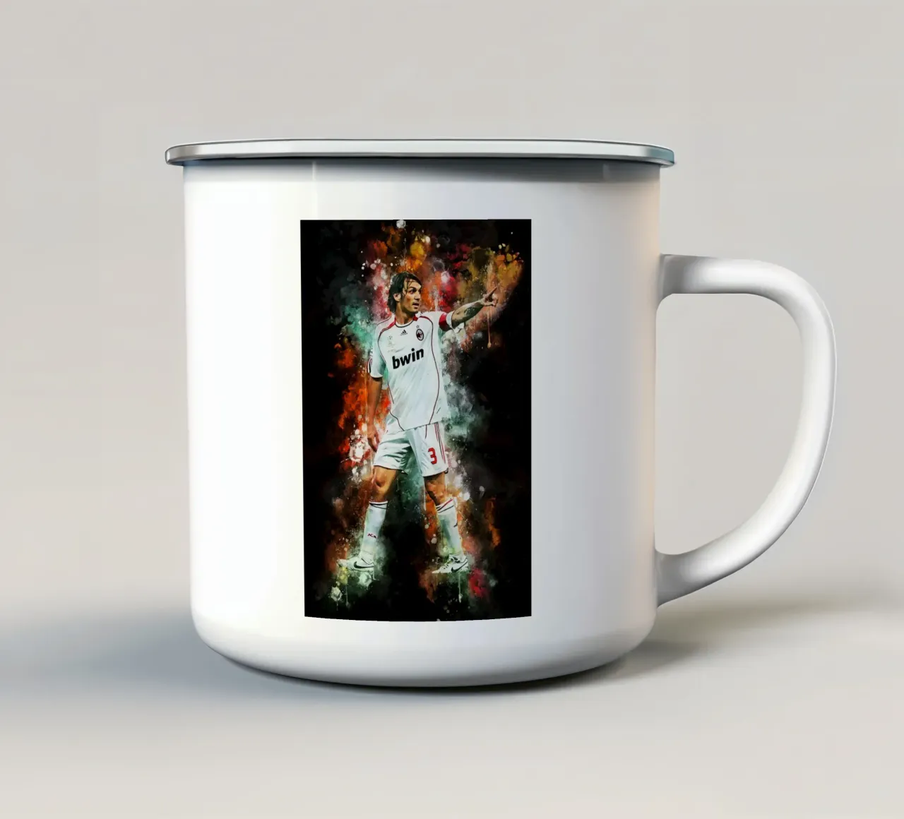 Paolo Maldini tazza in smalto da MasterInkArt