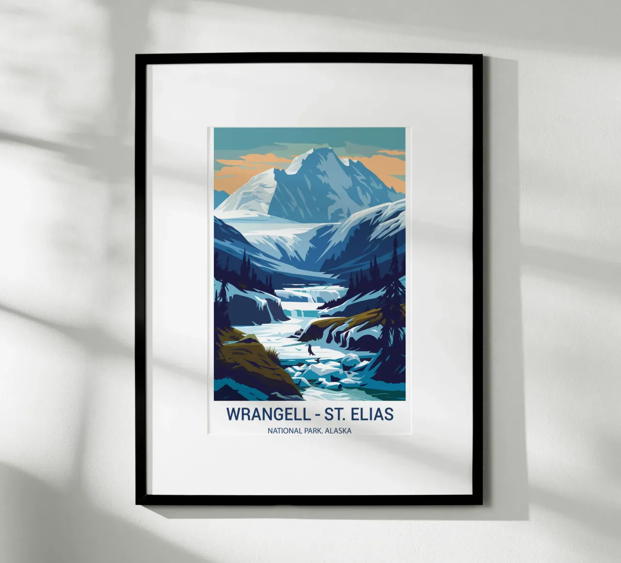 Parco Nazionale Wrangell St. Elias, Alaska, USA poster con telaio in legno da Wanderlust Vibes