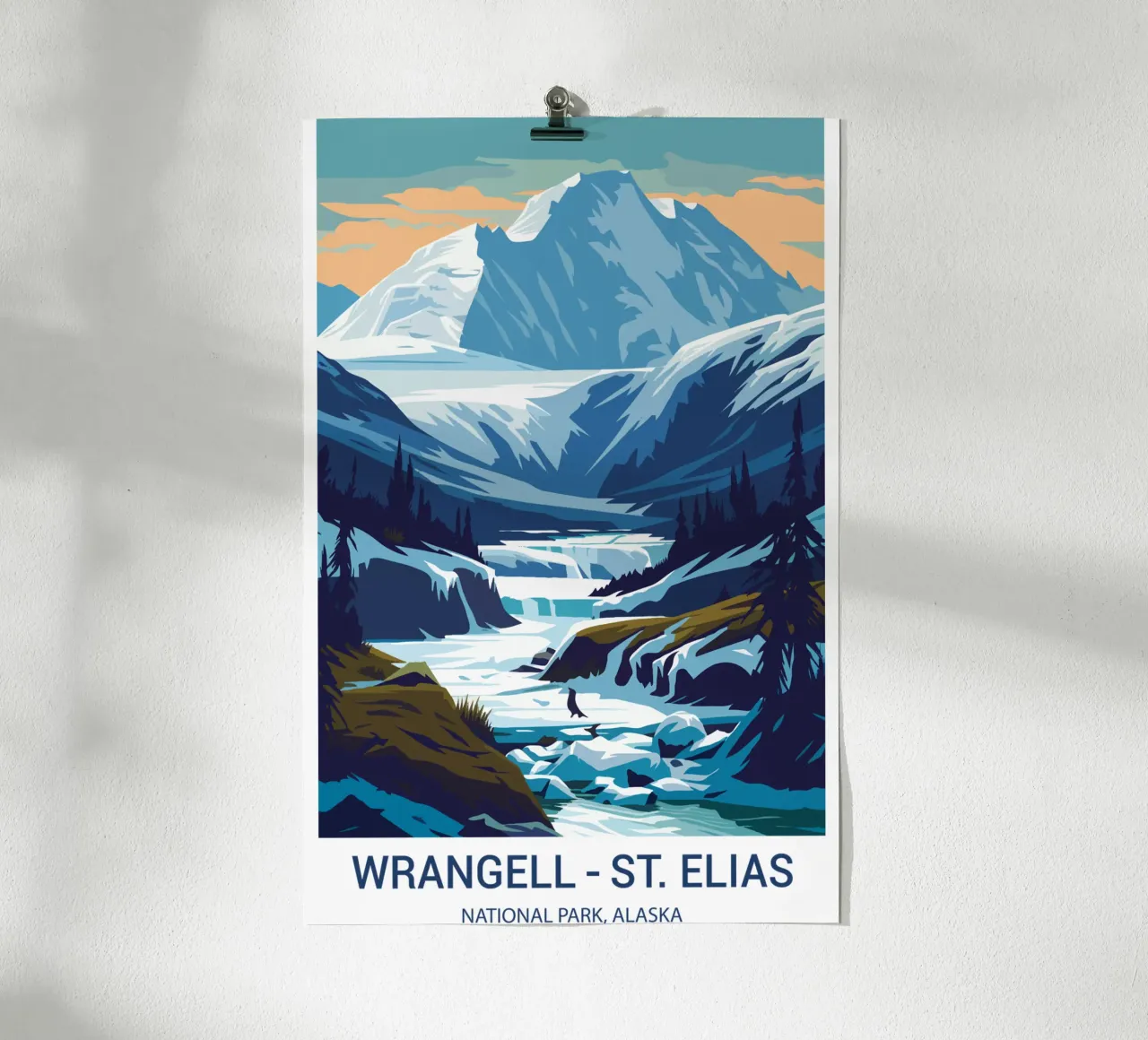Parco Nazionale Wrangell St. Elias, Alaska, USA poster con telaio in legno da Wanderlust Vibes