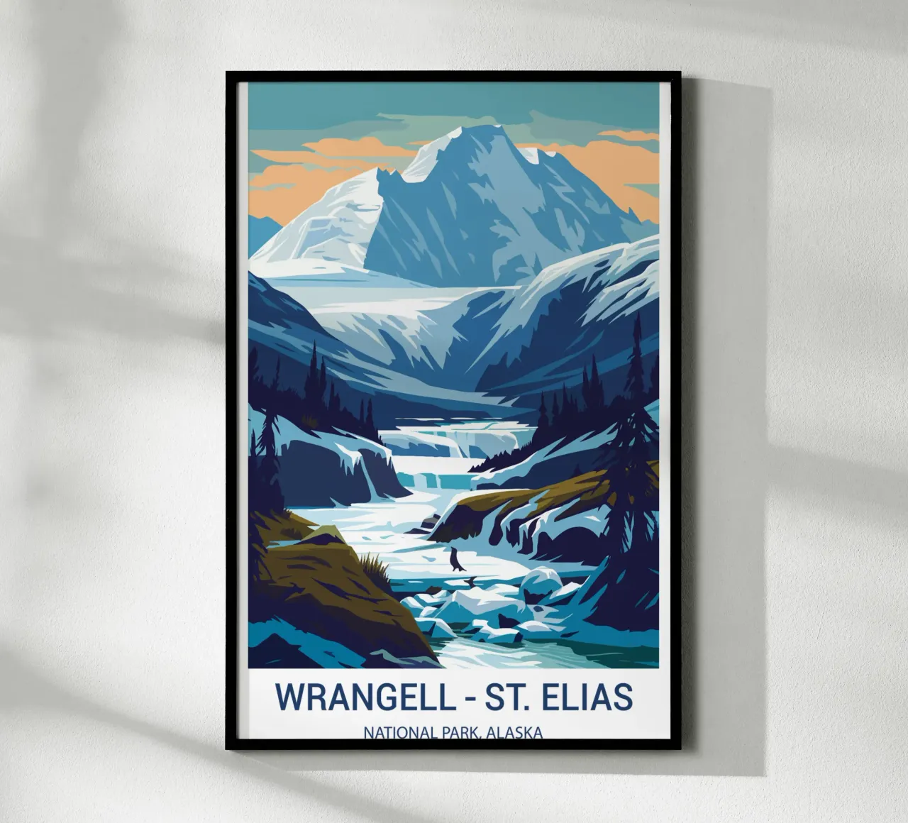 Parco Nazionale Wrangell St. Elias, Alaska, USA poster con telaio in legno da Wanderlust Vibes