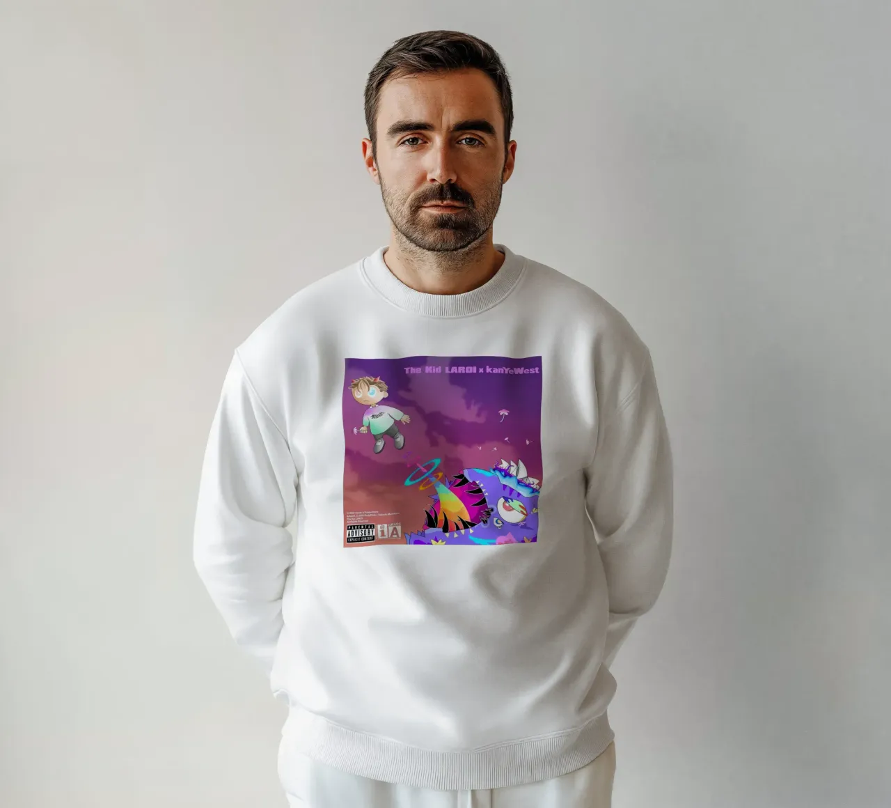 maglietta del tour di kanyes west glow in the dark felpa da martina
