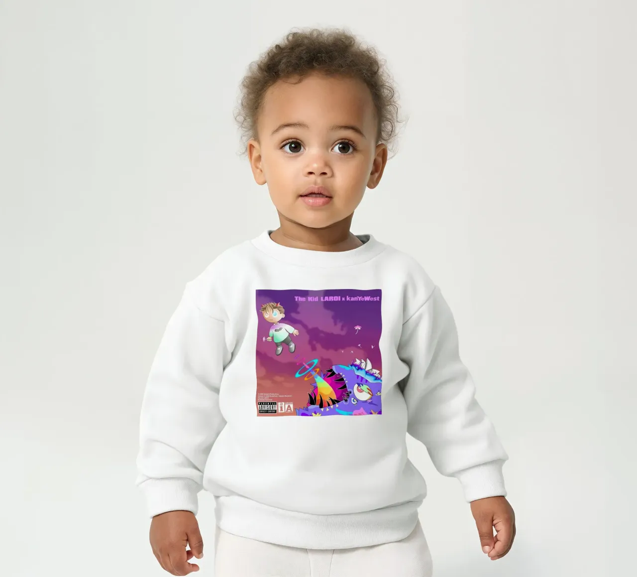 maglietta del tour di kanyes west glow in the dark felpa neonato da martina