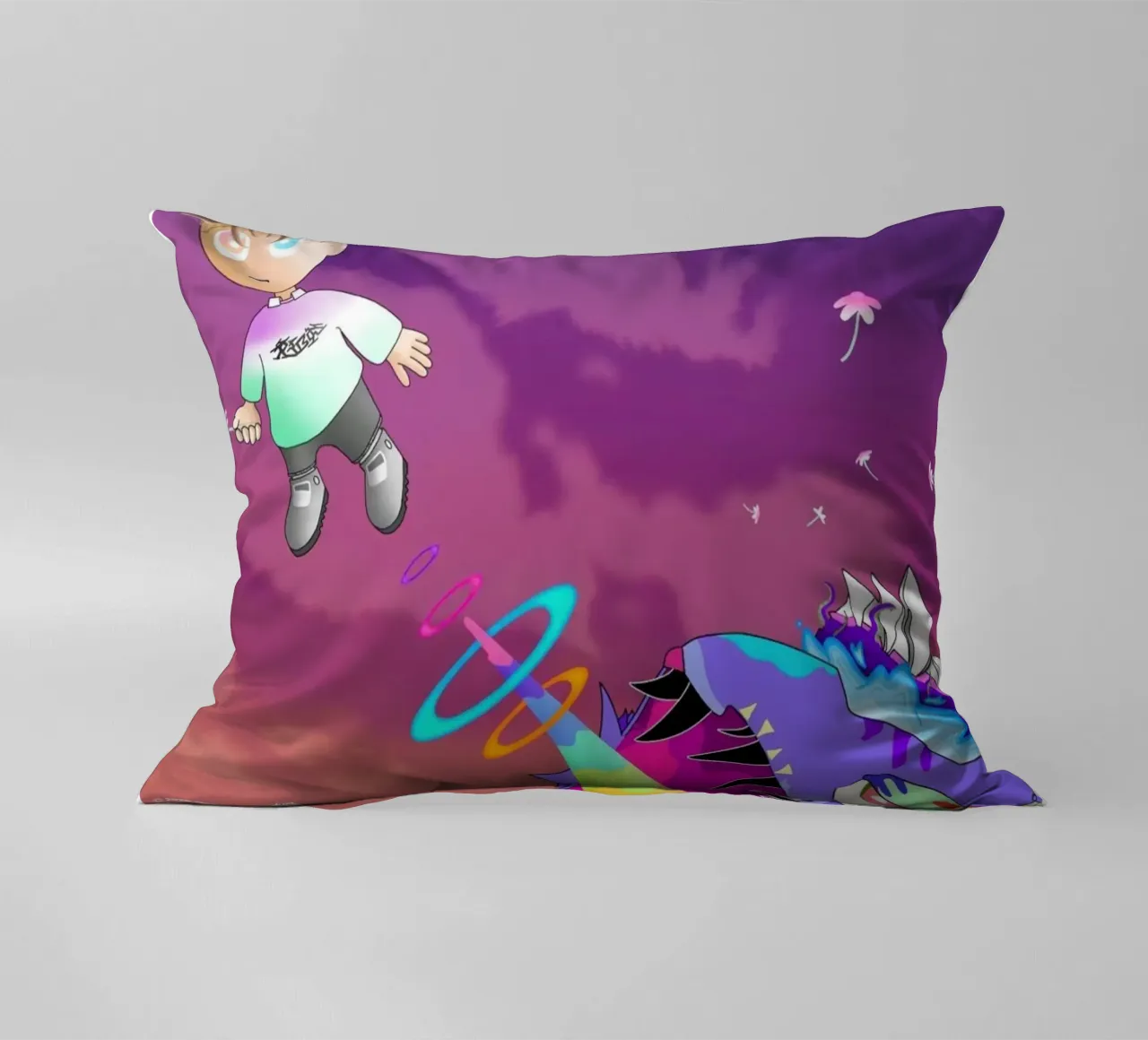 maglietta del tour di kanyes west glow in the dark cuscino da martina