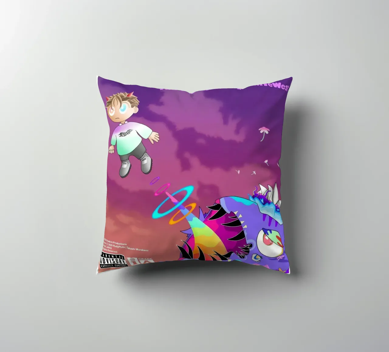 maglietta del tour di kanyes west glow in the dark cuscino da martina