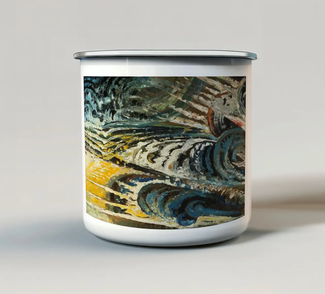 Abstract-futurist Composition tazza in smalto da vintageshop