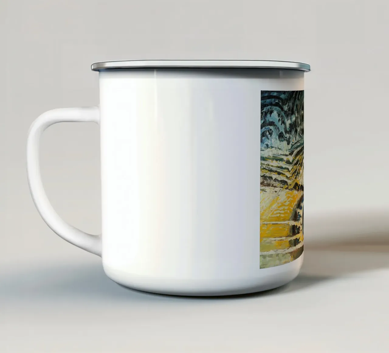 Abstract-futurist Composition tazza in smalto da vintageshop