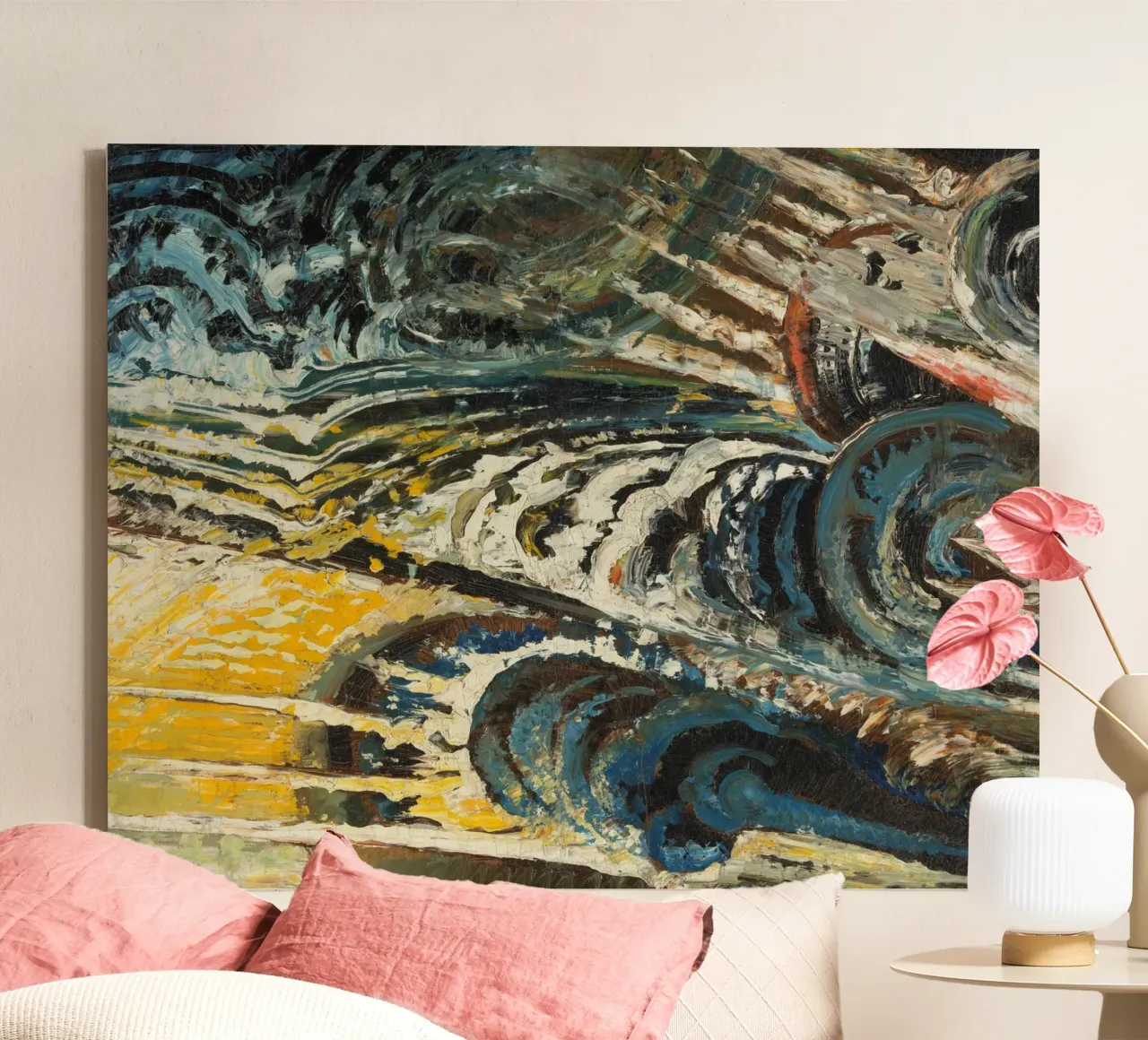 Abstract-futurist Composition tela con Cornice a cassetta da vintageshop