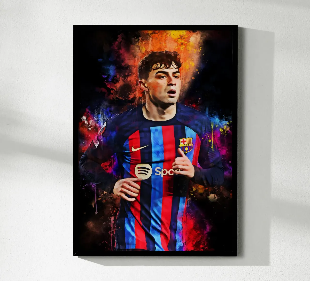 Pedri poster con telaio in alluminio da MasterInkArt