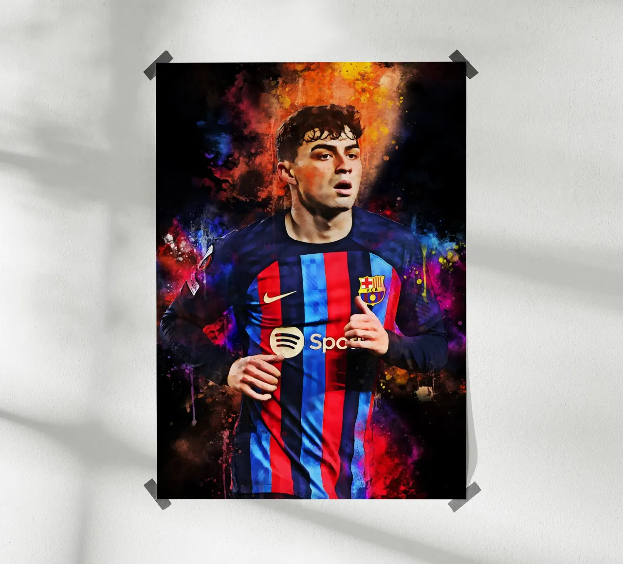 Pedri poster con telaio in alluminio da MasterInkArt