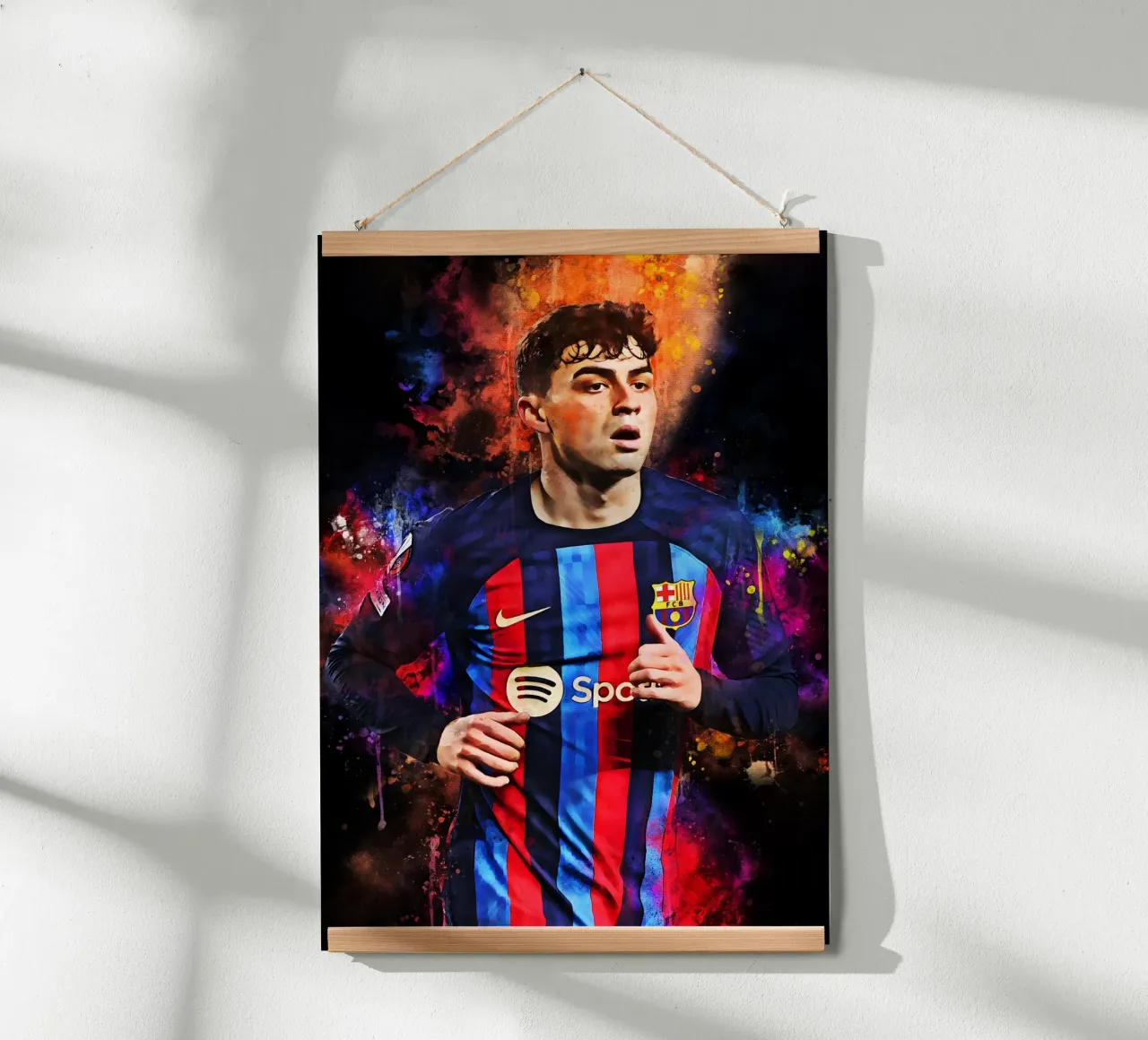 Pedri poster con telaio in alluminio da MasterInkArt