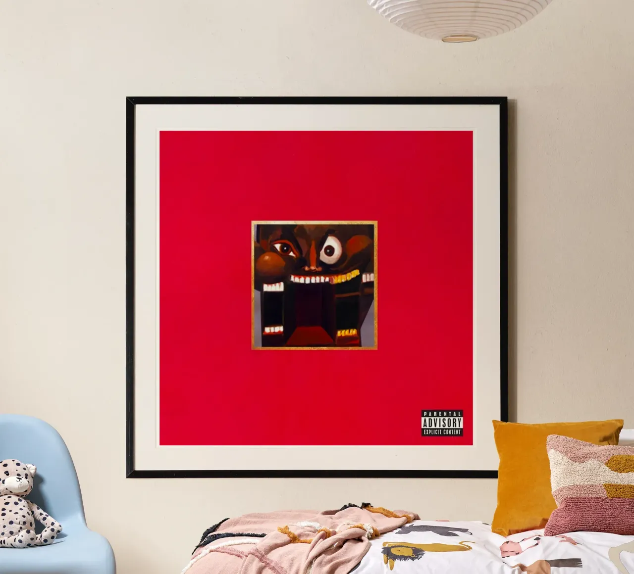 kanyes west see me now poster con telaio in plastica da martina