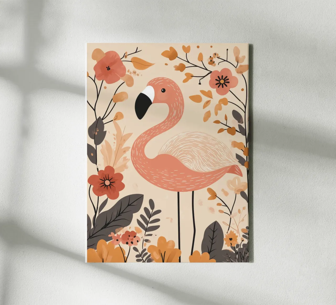 Flamingo canvas met Baklijst van Happy Littles