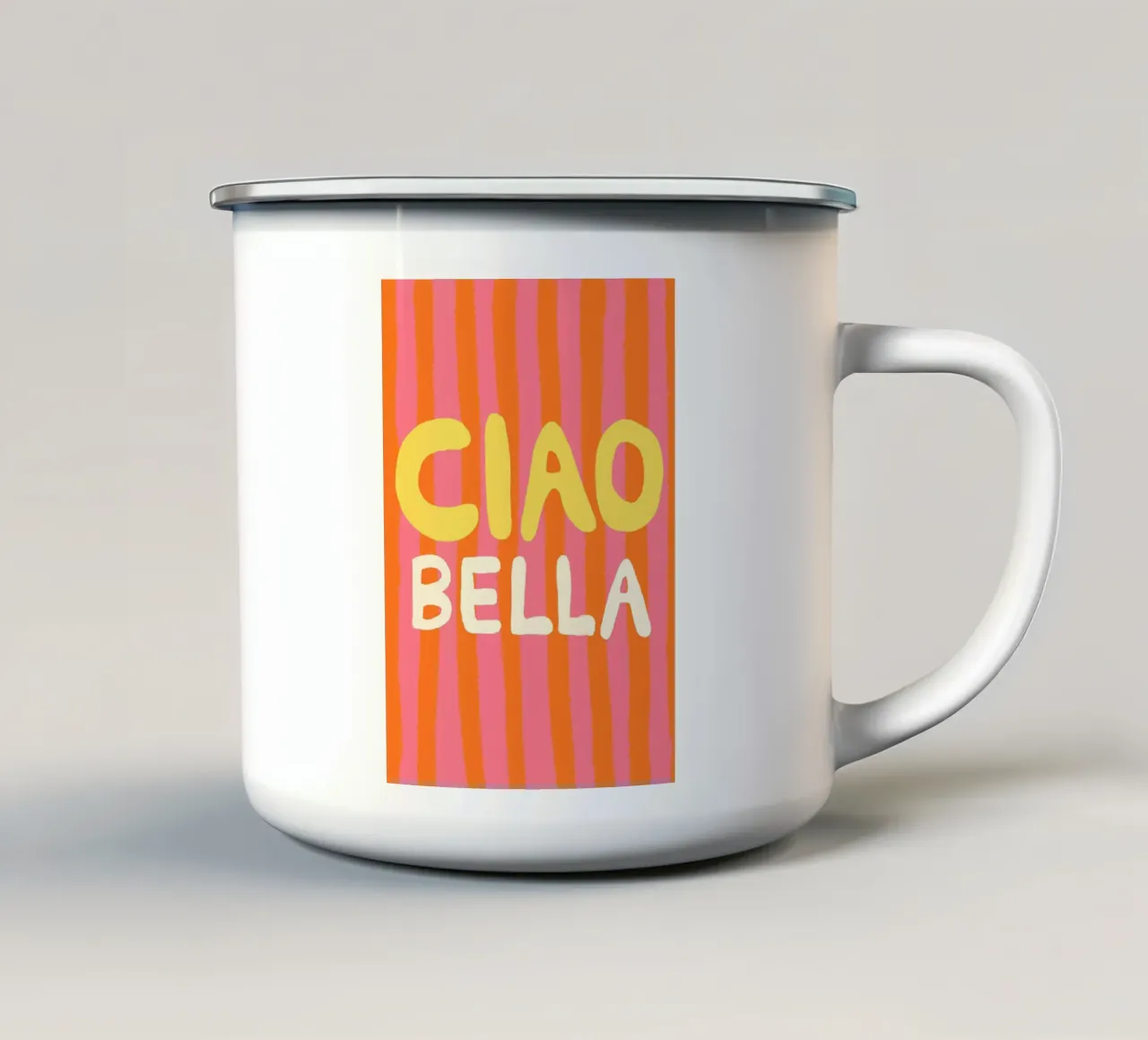 Ciao Bella Orange Pink tazza in smalto da Studio Dolci