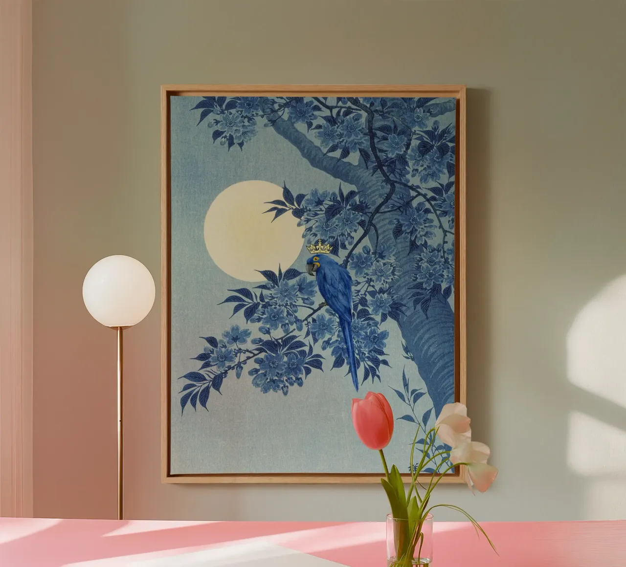 Celestial Parrot tela con Cornice a cassetta da ramosashop