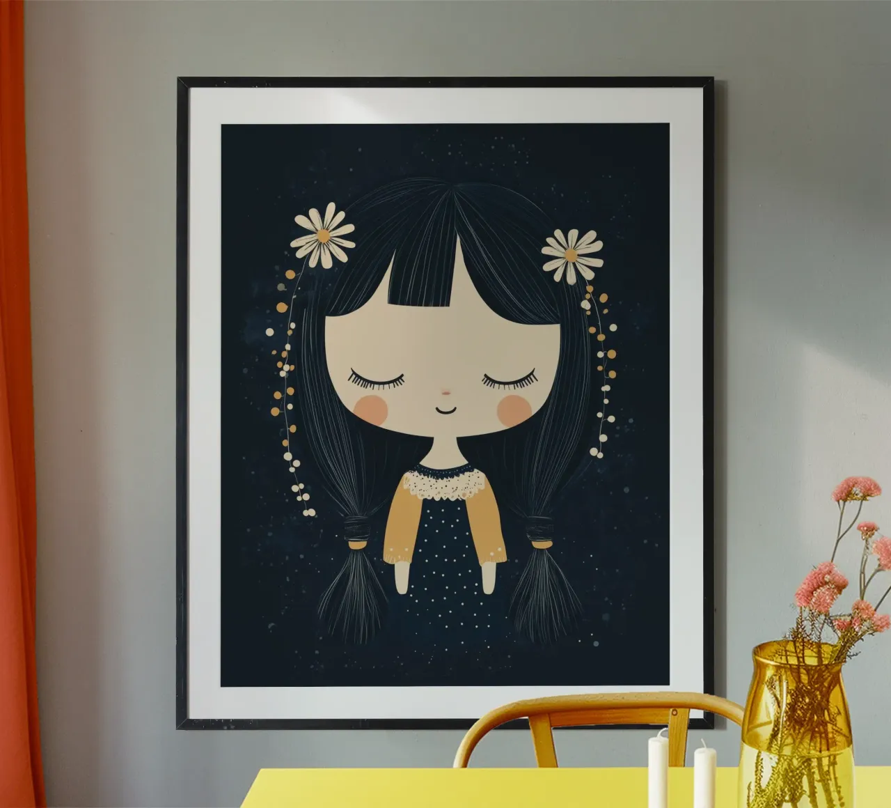 Ragazza stravagante poster con telaio in alluminio da Happy Littles