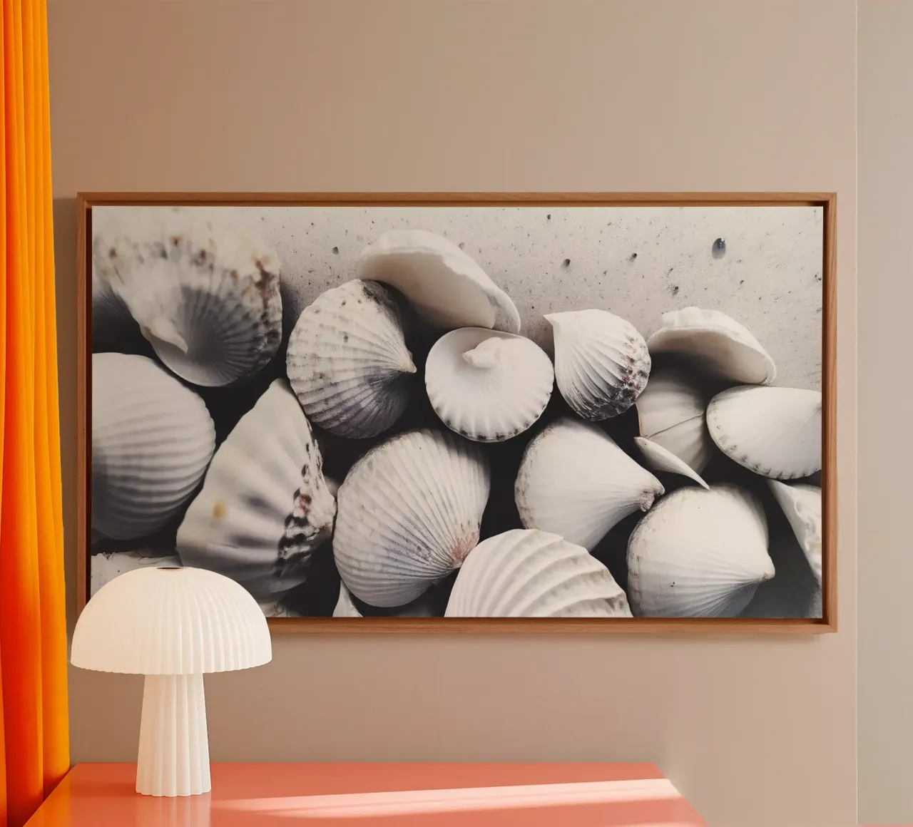 Shells On The Beach tela con Cornice a cassetta da treechild