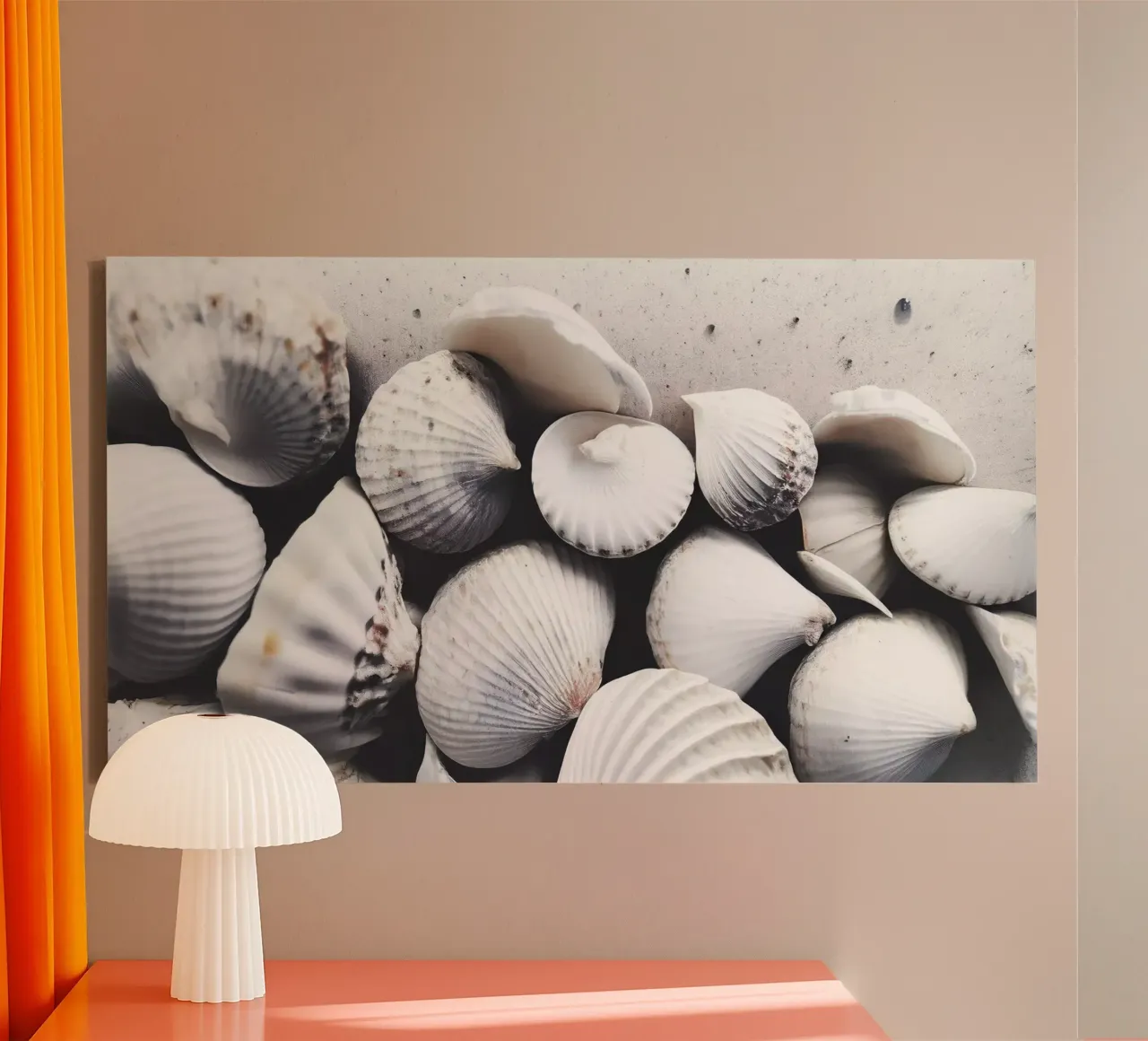 Shells On The Beach tela con Cornice a cassetta da treechild
