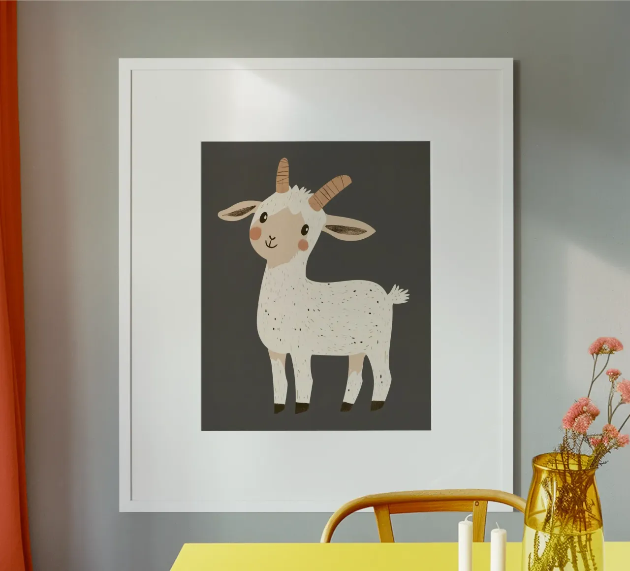 Capra stravagante poster con telaio in plastica da Happy Littles