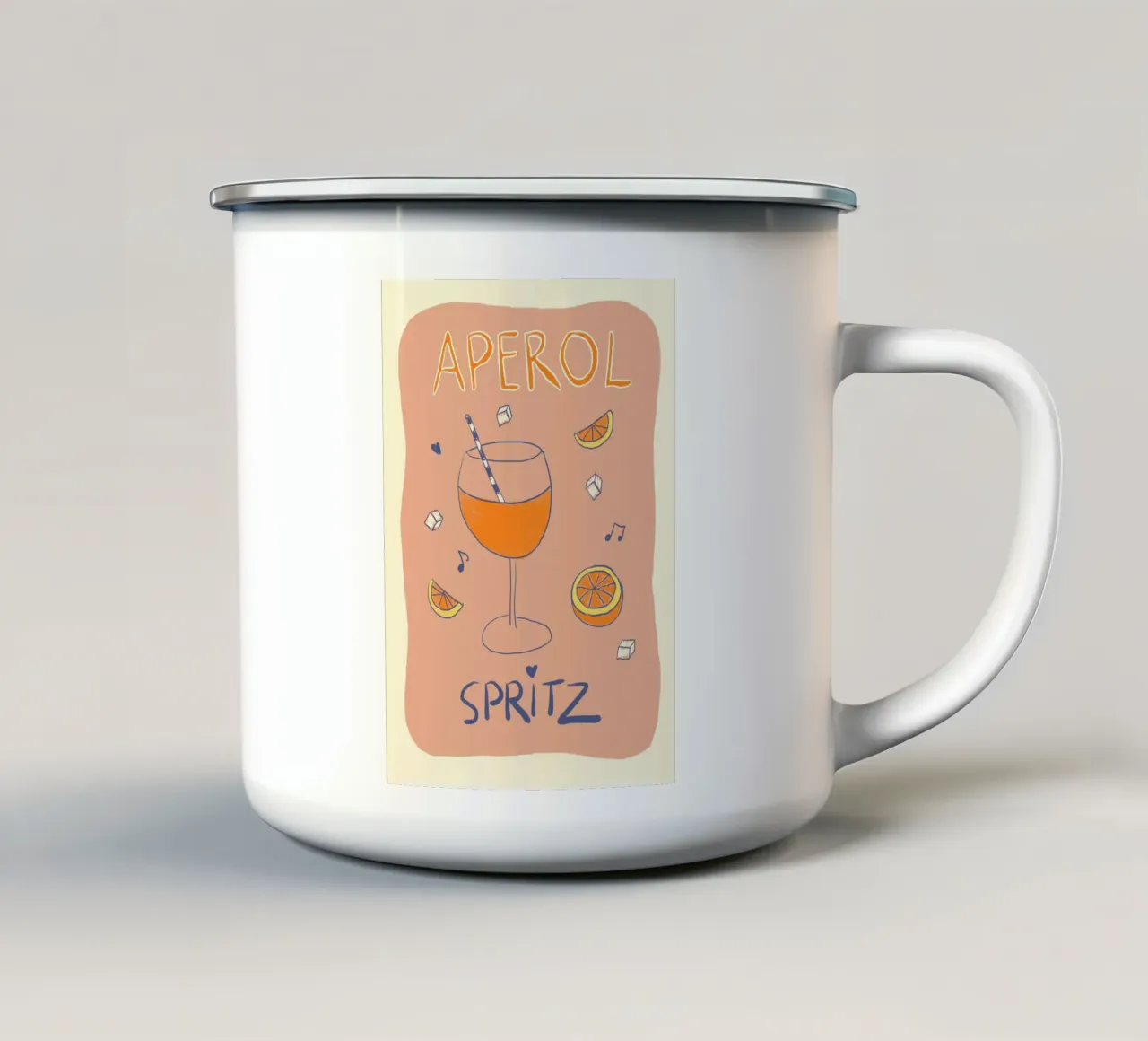 Aperol Spritz tazza in smalto da Studio Dolci