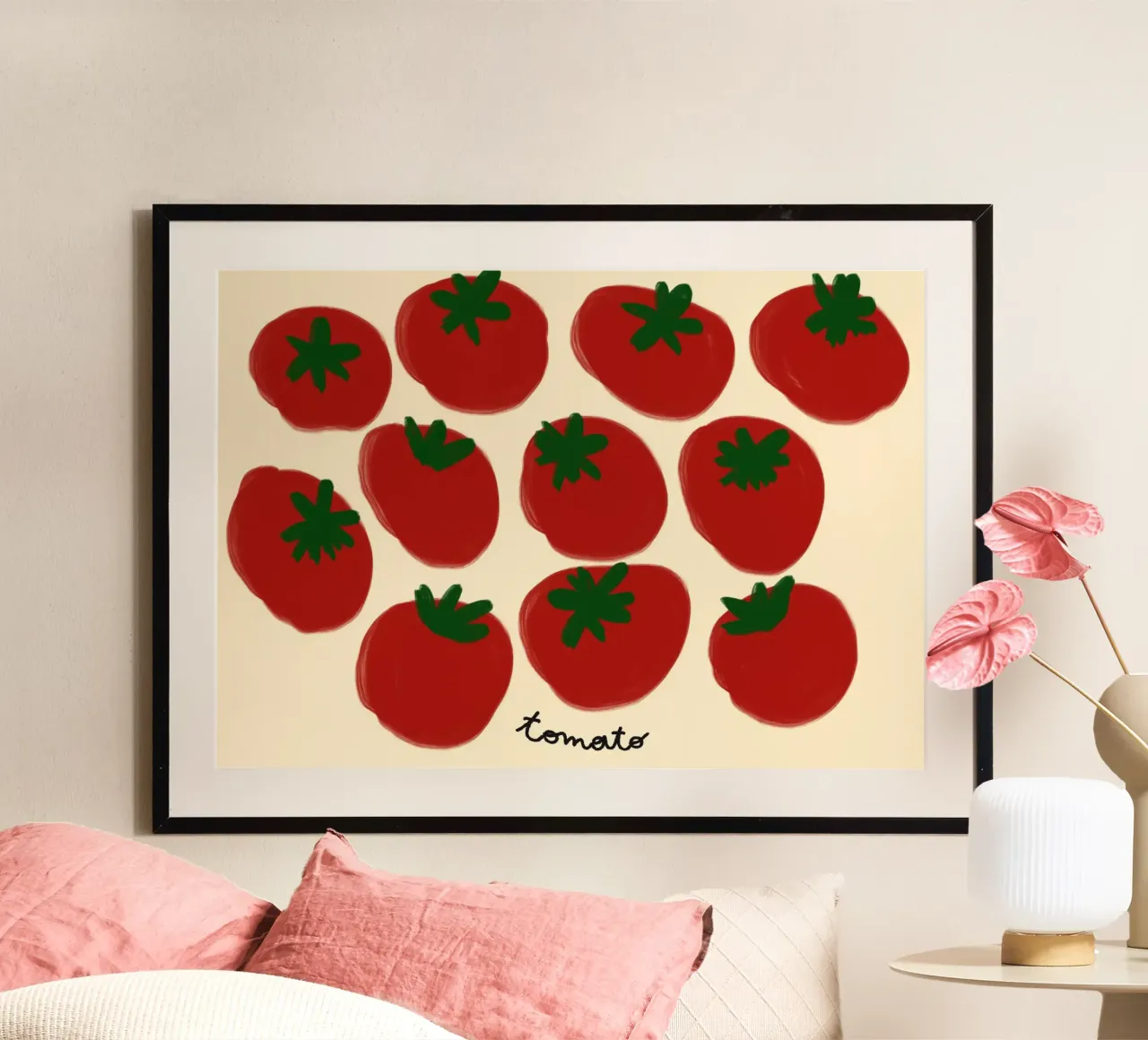Tomate Pop Art, Abstraktes Obst, Wanddekoration Küche Poster von vintagepod