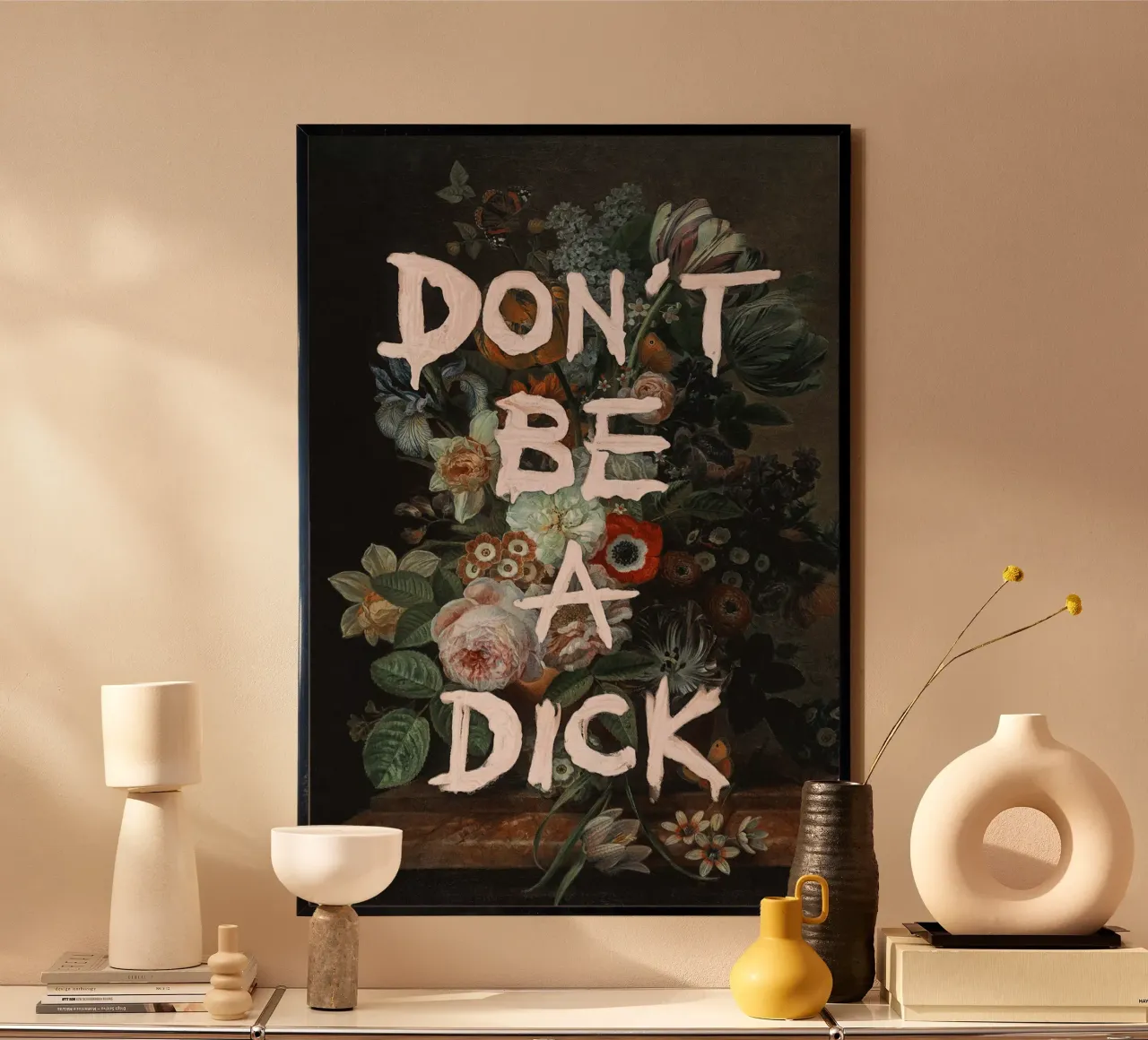 Non fare lo stronzo poster con telaio in plastica da Jonas Loose