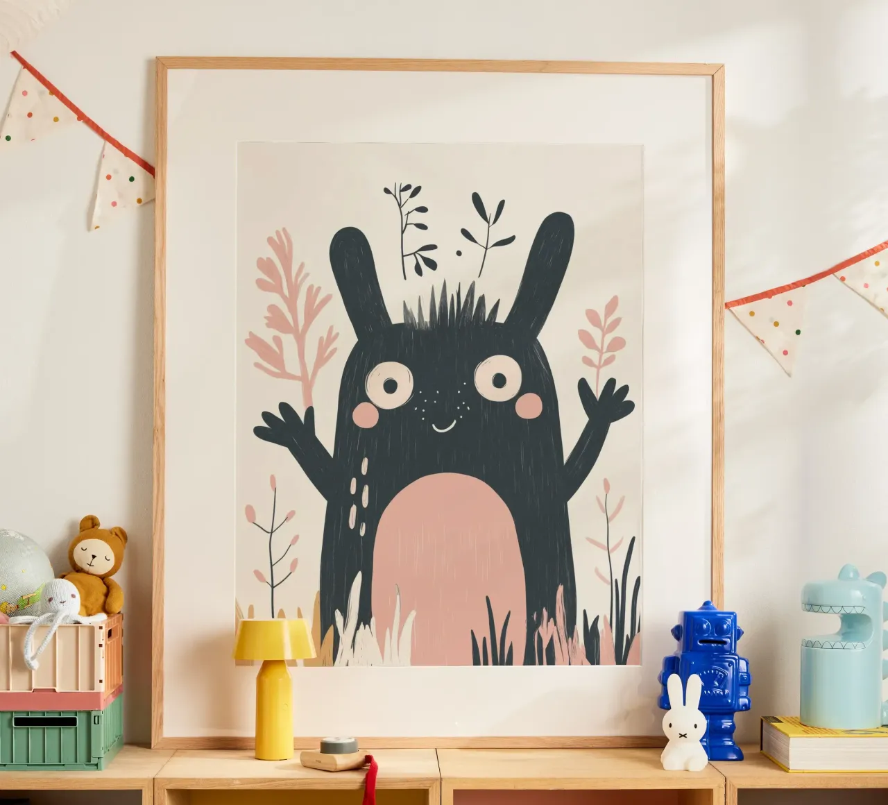 Mostro stravagante poster con telaio in alluminio da Happy Littles