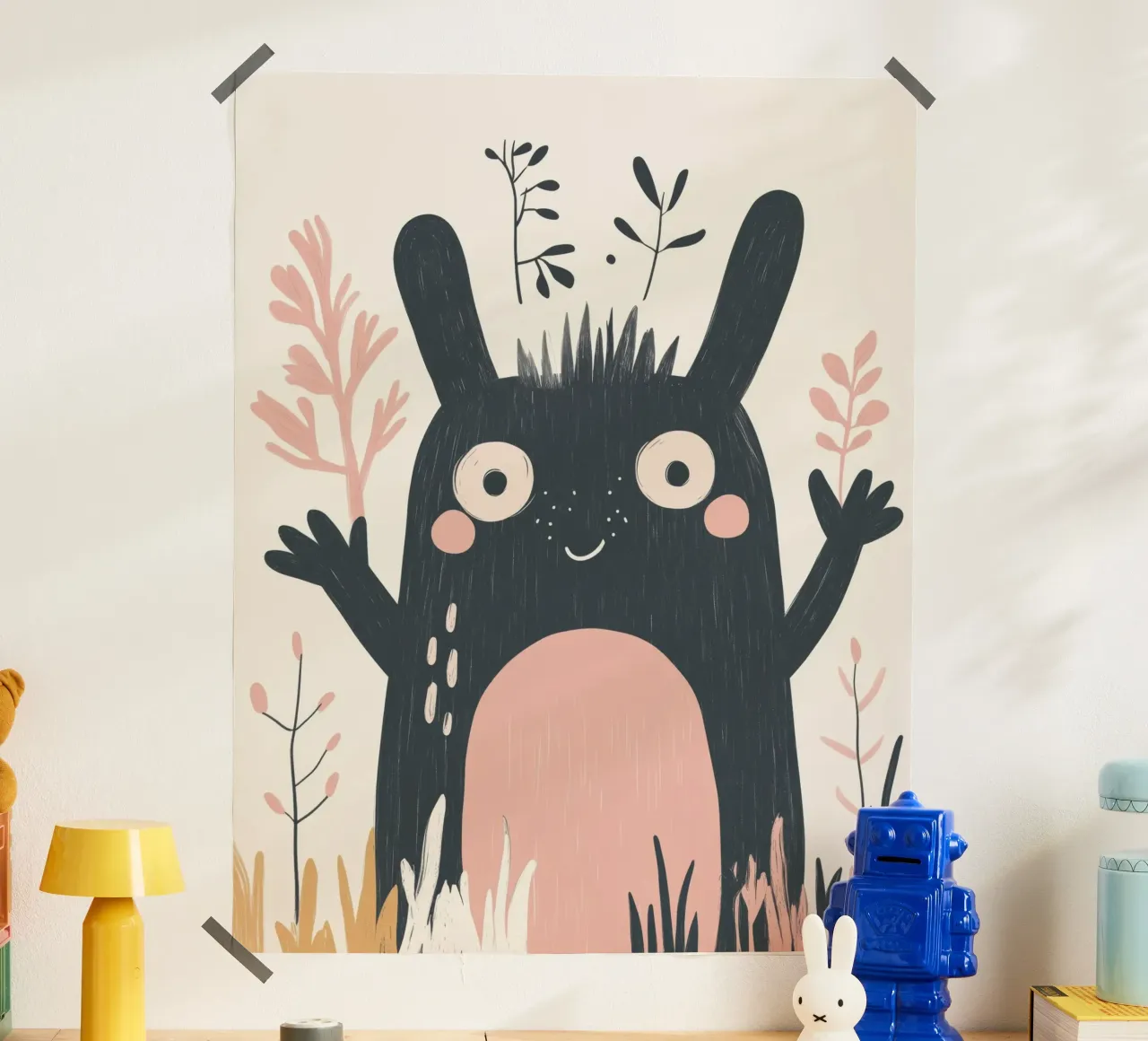 Mostro stravagante poster con telaio in alluminio da Happy Littles