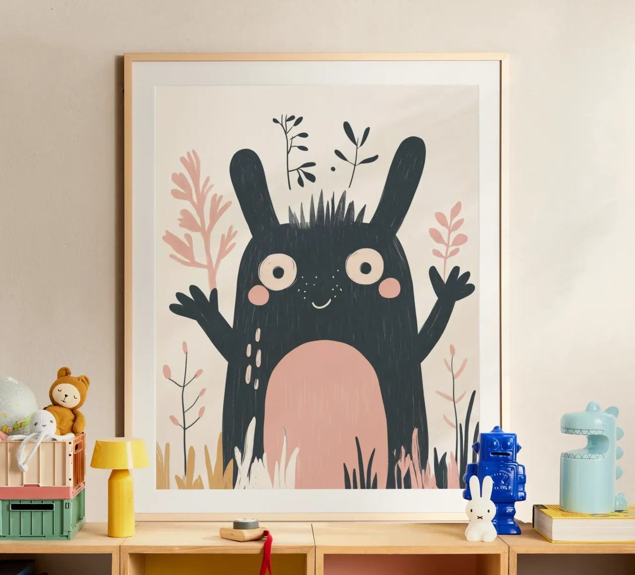 Mostro stravagante poster con telaio in alluminio da Happy Littles