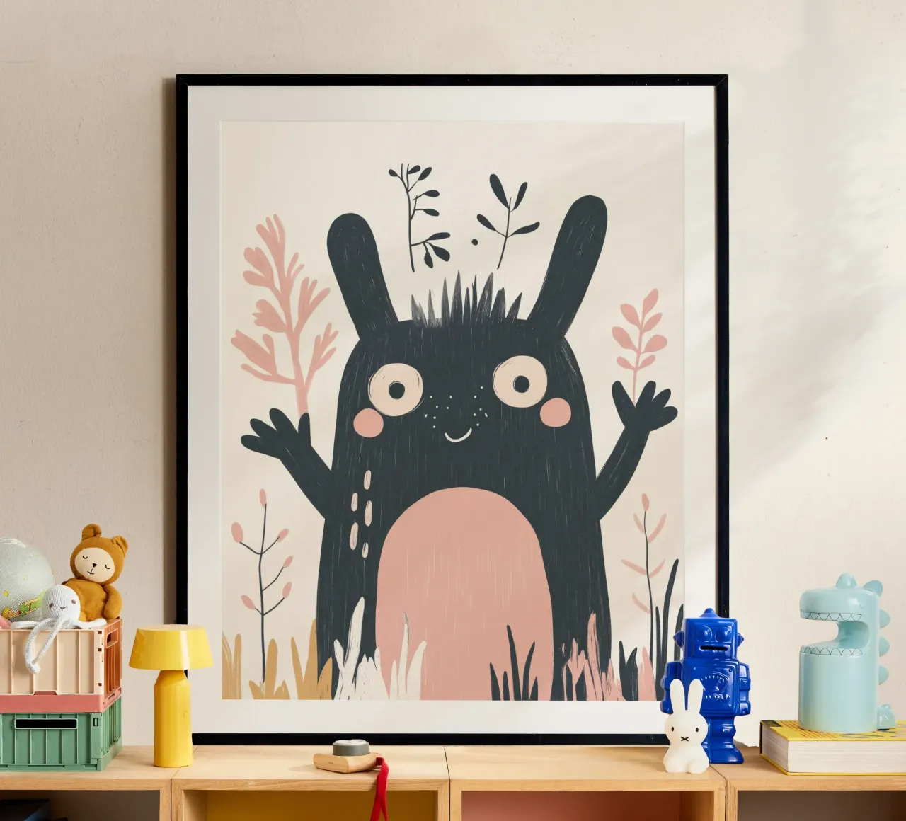 Mostro stravagante poster con telaio in alluminio da Happy Littles
