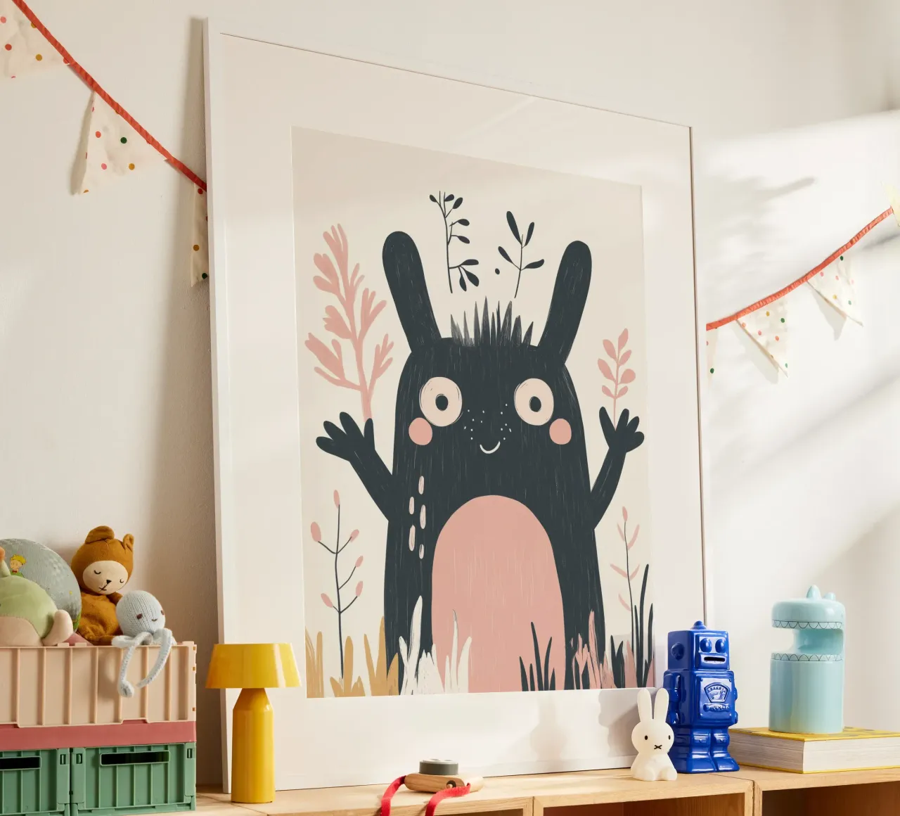 Mostro stravagante poster con telaio in alluminio da Happy Littles