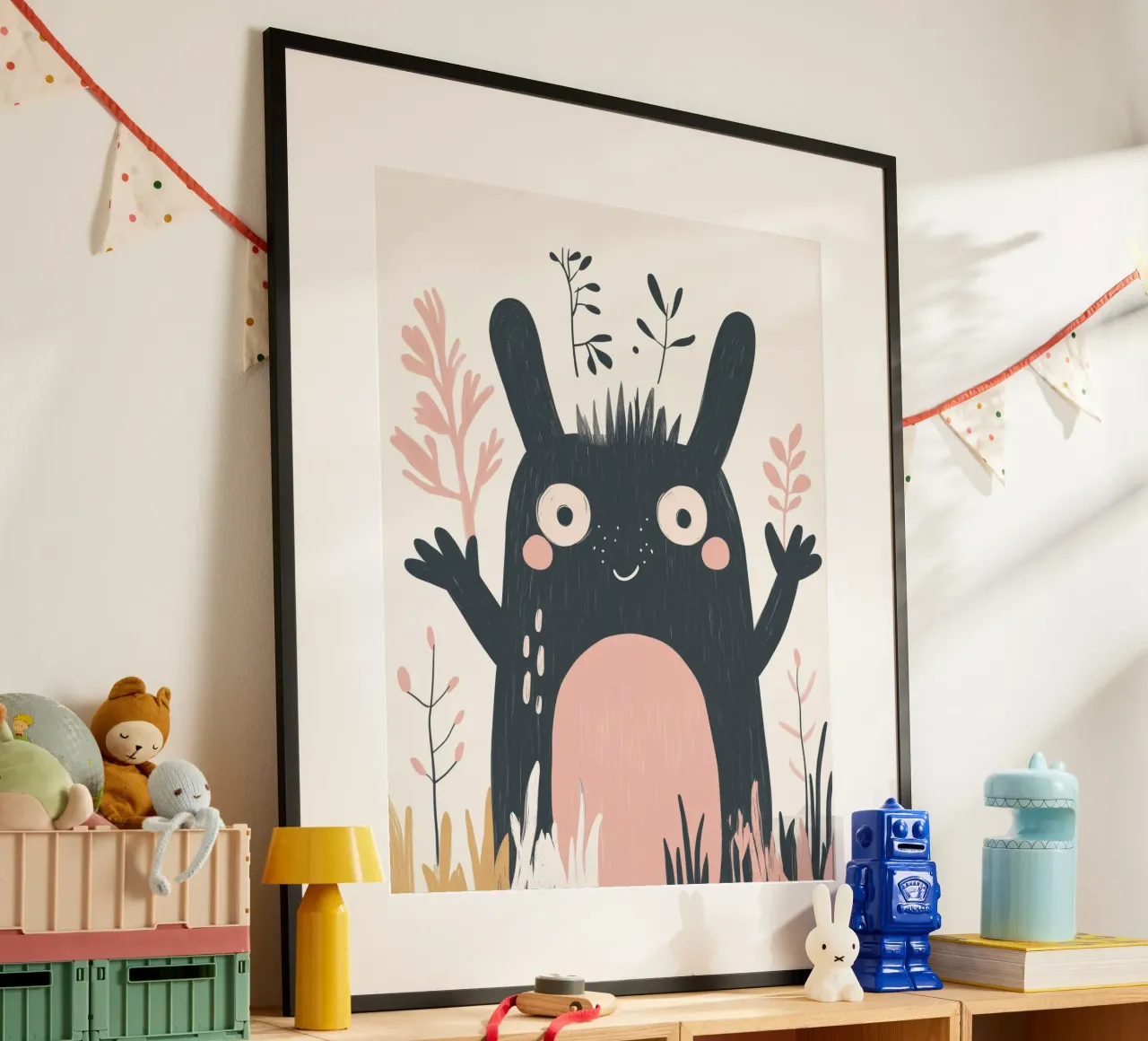 Mostro stravagante poster con telaio in alluminio da Happy Littles
