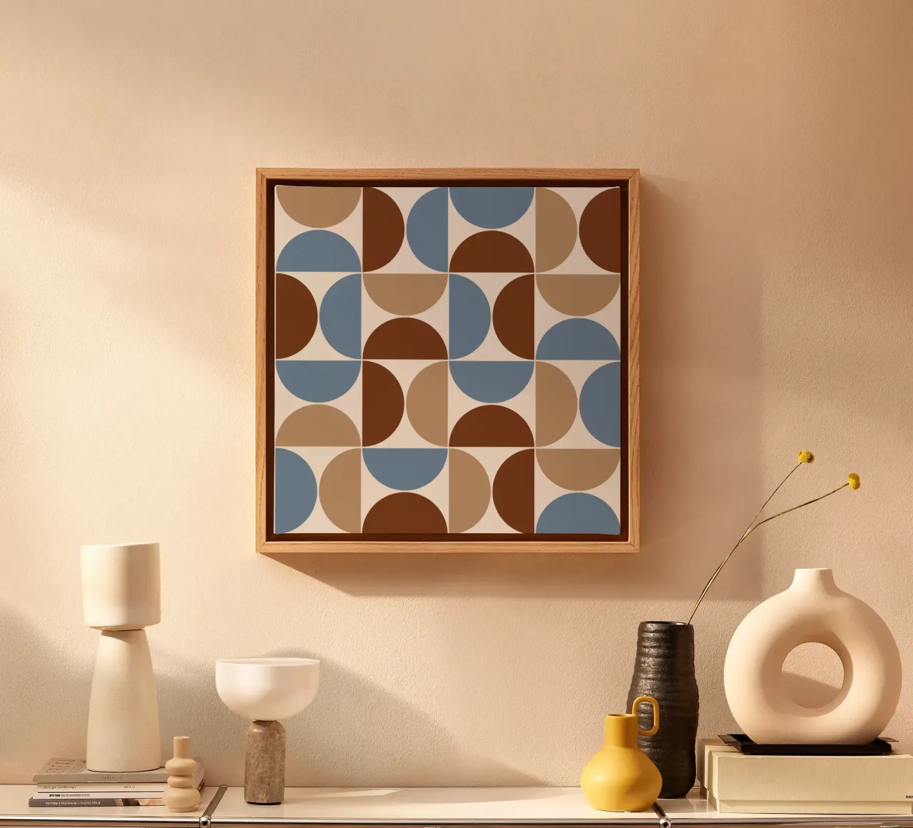 Fall mid century modern canvas with Floater frame by TijanaArtStudio88